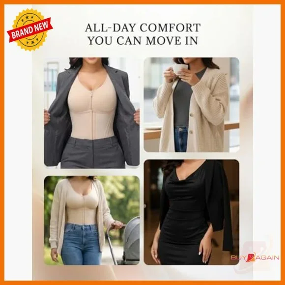 High Compression Full Body Shaper with Built-in Bra and Adjustable Straps